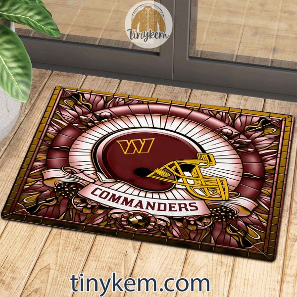 Washington Commanders Stained Glass Design Doormat