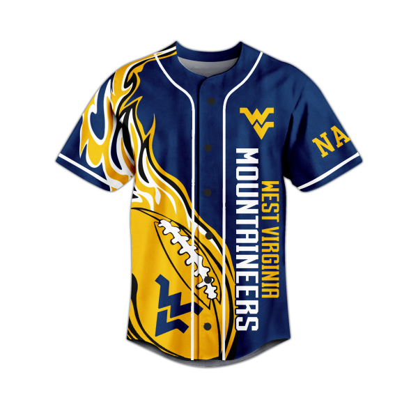 West Virginia Mountaineers Customized Baseball Jersey: Mountaineers Go First