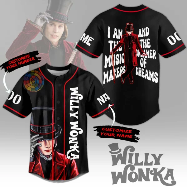 Willy Wonka Customized Baseball Jersey