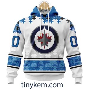 Winnipeg Jets Customized Tshirt, Hoodie With Autism Awareness 2024 Design