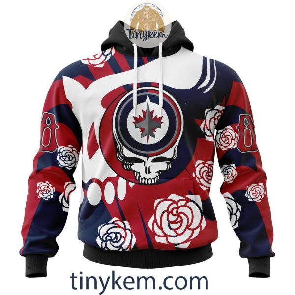 Winnipeg Jets Customized Hoodie, Tshirt With Gratefull Dead Skull Design