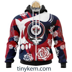 Winnipeg Jets Customized Hoodie Tshirt With Gratefull Dead Skull Design2B2 hmxh3