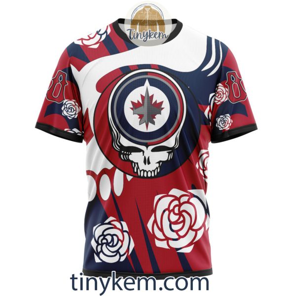 Winnipeg Jets Customized Hoodie, Tshirt With Gratefull Dead Skull Design