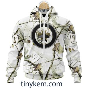 Winnipeg Jets Customized Hoodie Tshirt With White Winter Hunting Camo Design2B2 qHhd3