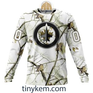 Winnipeg Jets Customized Hoodie Tshirt With White Winter Hunting Camo Design2B4 ivX3D