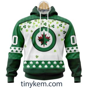 Winnipeg Jets Shamrocks Customized Hoodie, Tshirt: Gift for St Patrick’s Day