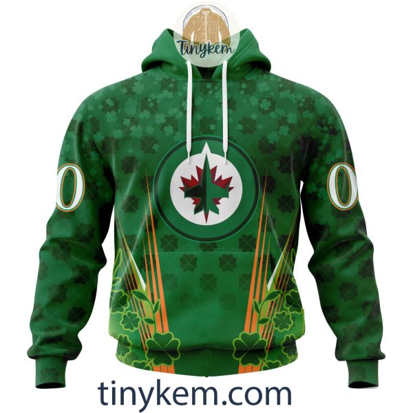 Winnipeg Jets Shamrocks Customized Hoodie, Tshirt: Gift for St Patrick’s Day