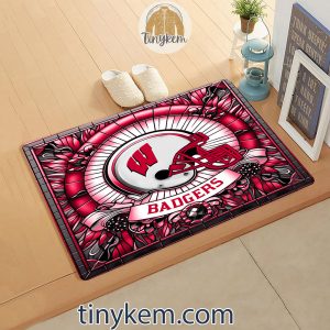 Wisconsin Badgers Stained Glass Design Doormat2B2 fH0to