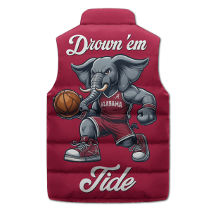 Alabama Basketball Mascot Puffer Sleeveless Jacket Drown Em Tide2B3 d4UXq