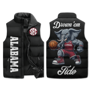 Alabama Basketball Mascot Puffer Sleeveless Jacket Drown Em Tide2B4 ifQPi
