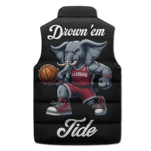 Alabama Basketball Mascot Puffer Sleeveless Jacket Drown Em Tide2B6 LHPA9