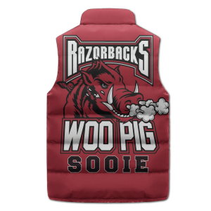Arkansas Razorbacks Puffer Sleeveless Jacket Woo Pig Sooie2B3 XMHRR