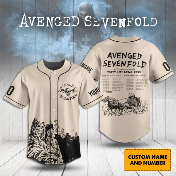 Avenged Sevenfold Customized Baseball Jersey