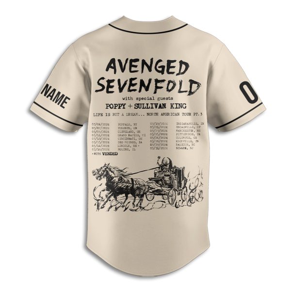 Avenged Sevenfold Customized Baseball Jersey