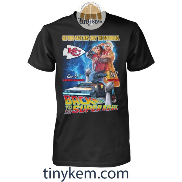 Back To The Future KC Chiefs With Mahomes and Andy Reid Tshirt