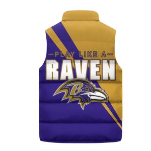Baltimore Football Customized Puffer Sleeveless Jacket Play Like A Raven2B3 0y40E