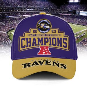Baltimore Ravens AFC North Champions 2023 Classic Cap