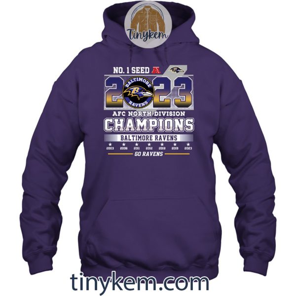 Baltimore Ravens AFC North Champions 2023 Shirt Two Sides Printed