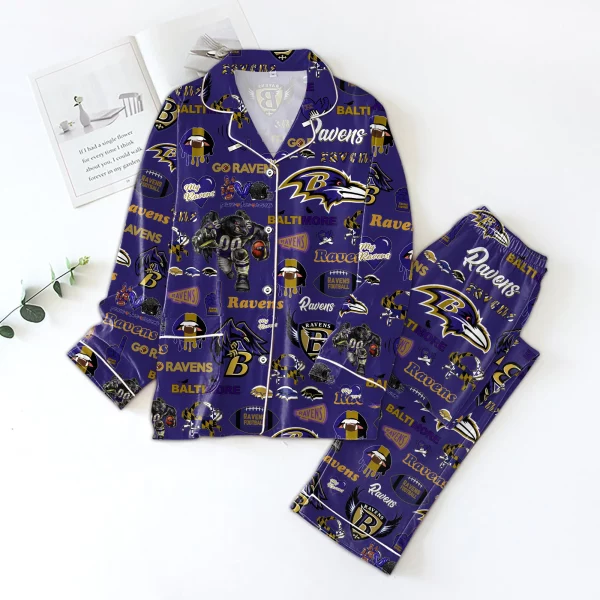 Baltimore Ravens Icons Bundle Pajamas Purple And White Set