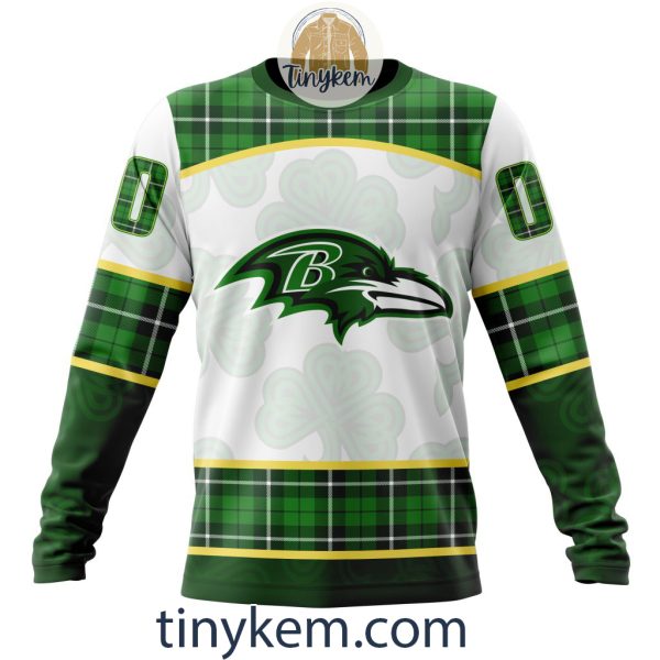 Baltimore Ravens Shamrock Customized Hoodie, Tshirt: Gift For St Patrick Day 2024