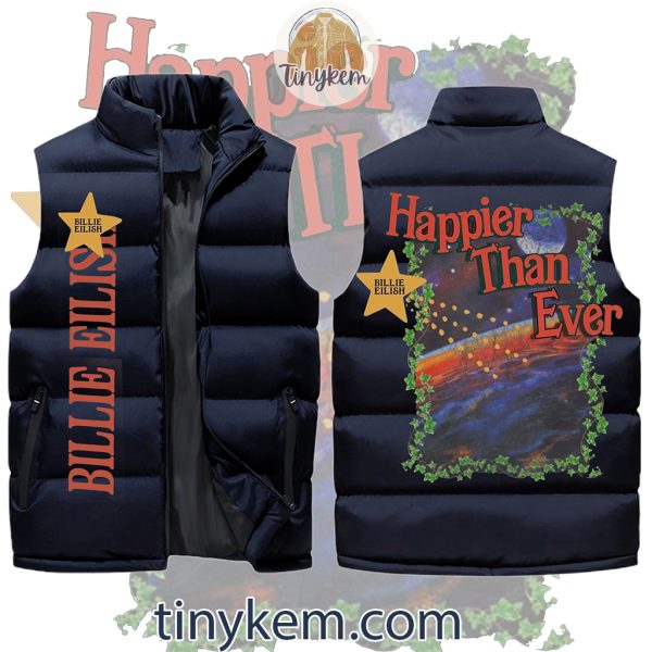 Billie Eilish Puffer Sleeveless Jacket: Happier Than Ever