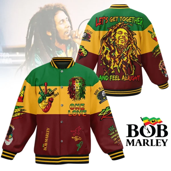 Bob Marley Baseball Jacket: Let’s Get Together and Feel Alright