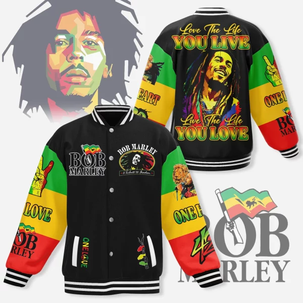 Bob Marley Baseball Jacket: Love The Life You Live