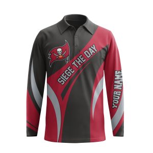 Buccaneers Customized Long Sleeve Polo Shirt Siege The Day Fire The Cannons2B3 3iiof