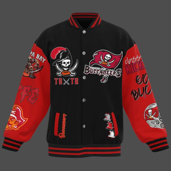Buccaneers Pirate Skull Baseball Jacket: Fire The Cannons