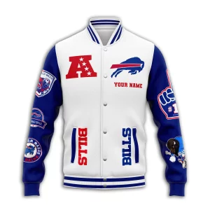 Buffalo Bills Custom Name Baseball Jacket2B3 1sp8F