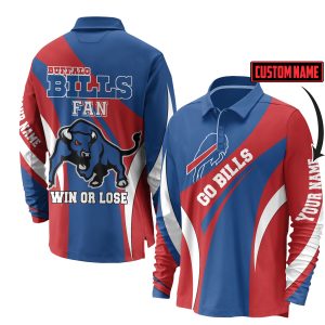Buffalo Bills Customized Long Sleeve Polo Shirt: Bills Fan Win or Lose