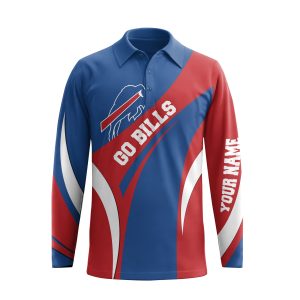 Buffalo Bills Customized Long Sleeve Polo Shirt Bills Fan Win or Lose2B3 svjtd