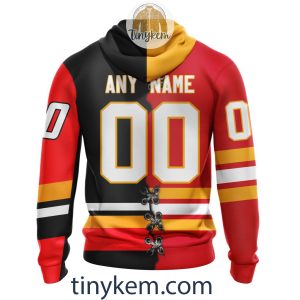 Calgary Flames Home Mix Reverse Retro Jersey Customized Hoodie Tshirt Sweatshirt2B3 xWaLG