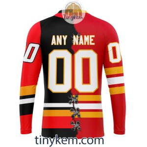 Calgary Flames Home Mix Reverse Retro Jersey Customized Hoodie Tshirt Sweatshirt2B5 b6DCn