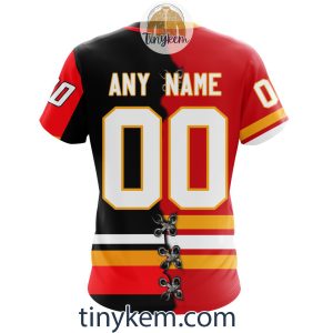 Calgary Flames Home Mix Reverse Retro Jersey Customized Hoodie Tshirt Sweatshirt2B7 bS8Cx