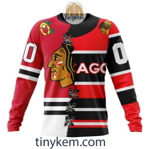 Chicago Blackhawks Home Mix Reverse Retro Jersey Customized Hoodie Tshirt Sweatshirt2B4 ccXfm