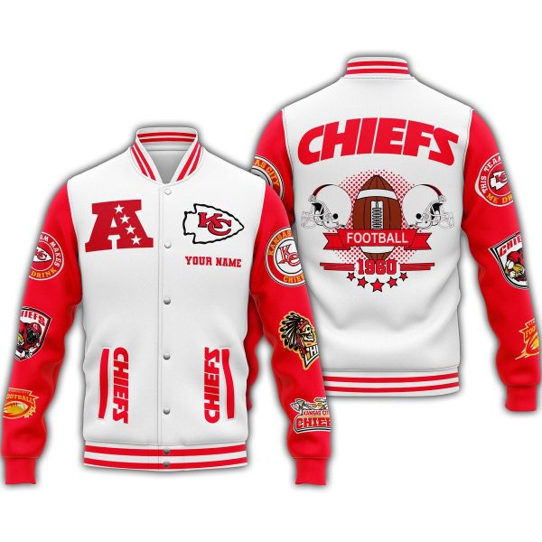 Chiefs Football 1960 Custom Name Baseball Jacket