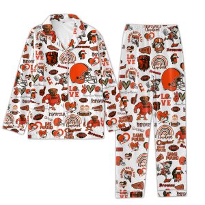 Cleveland Browns Pajamas Orange Set2B3 LSmR2