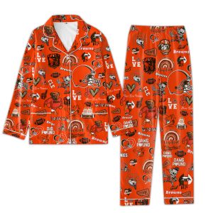 Cleveland Browns Pajamas Orange Set2B4 U986o