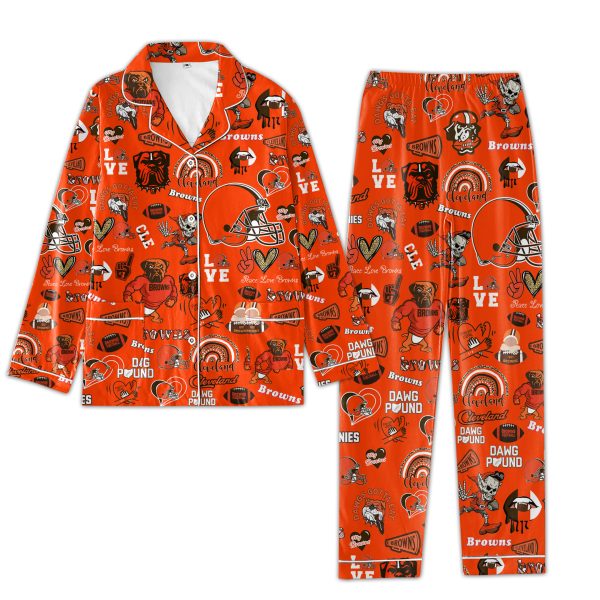 Cleveland Browns Pajamas Orange Set
