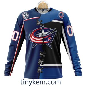 Columbus Blue Jackets Home Mix Reverse Retro Jersey Customized Hoodie Tshirt Sweatshirt2B4 j6Gdy