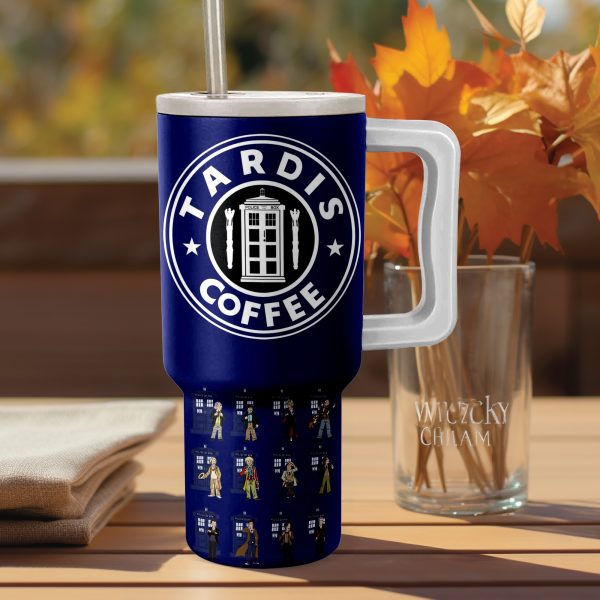 Doctor Who 40 Oz Tumbler: Tardis Coffee