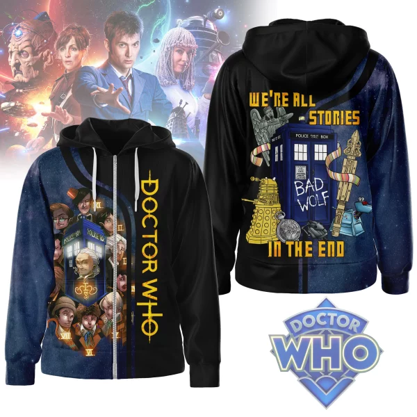Doctor Who Zipper Hoodie: We’re All Stories In The End