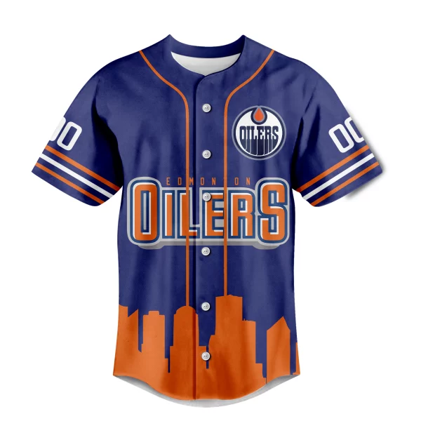 Edmonton Oilers Customized Baseball Jersey