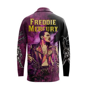 Freddie Mercury Customized Long Sleeve Polo Shirt2B3 qWcXp