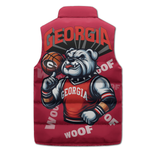 Georgia Basketball Mascot Puffer Sleeveless Jacket Sic Em Go Dawgs2B3 fIrJz