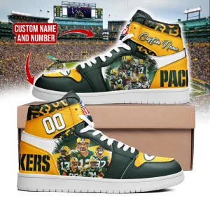 Green Bay Packers Air Jordan 1 Customized Shoes