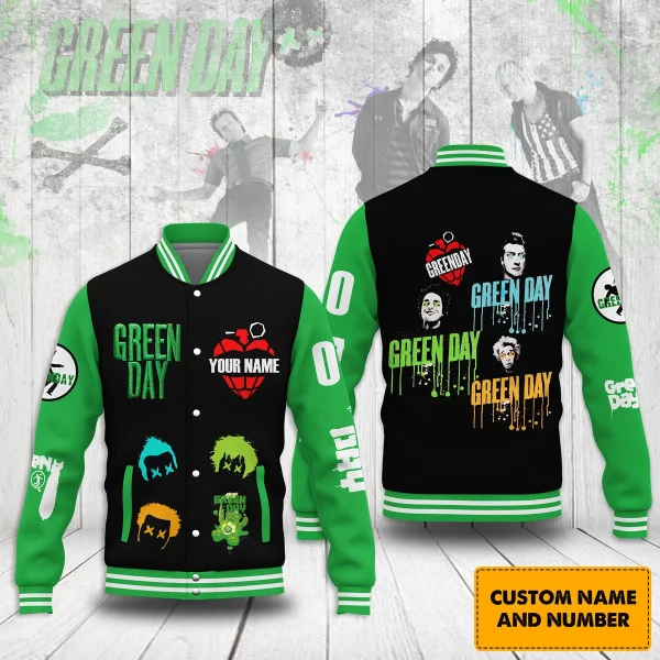 Green Day Customized Baseball Jacket