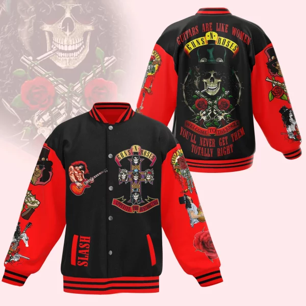 Guns N Roses Baseball Jacket: Welcome To The Jungle