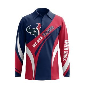 Houston Football Customized Long Sleeve Polo Shirt Texans Fan Win or Lose2B3 exCDp